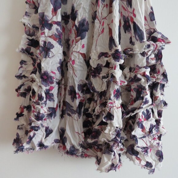 INTIMATELY FREE PEOPLE Flow Feathers Floral Ruffle Dress Boho Fairy Beach Size M - Picture 3 of 13